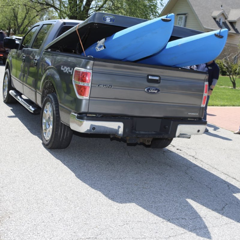 Kayak in truck bed